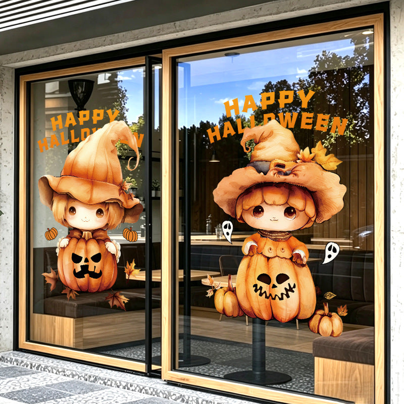 Cute Halloween Static Cling Stickers, Ghost Pumpkin Window Decals No Glue No Residue For Car And Glass