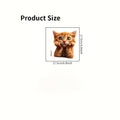 Cute Tabby Cat Static Cling Window Sticker, Removable PVC Glass Decal For Christmas Storefront Decor