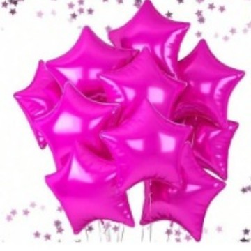 10 Pack 18 Inch Heart Star 4D Foil Balloons Set, Valentine's Day Wedding Birthday Graduation Party Decorations