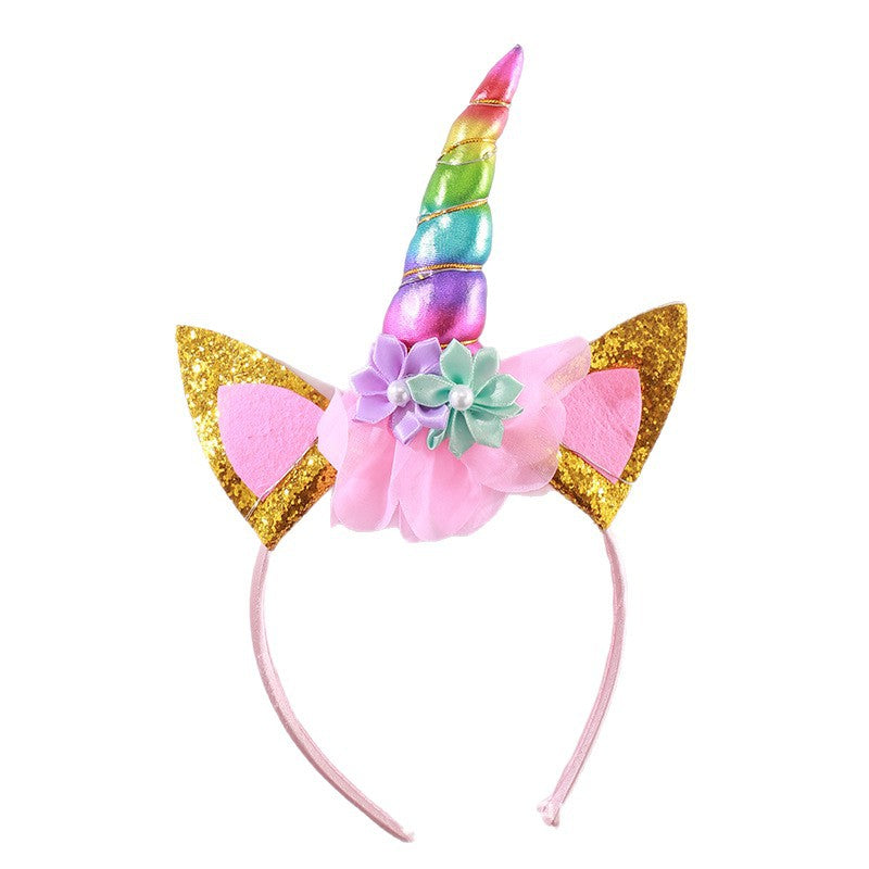 Kids Glowing Unicorn Headband, Light Up Cute Christmas Party Hair Accessory For Holiday Performances