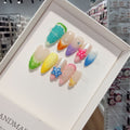Press on Nails Pure Multi-Color French 3D Carved Nail Sheet