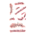 Halloween Wound Scar Temporary Tattoos Face Injury Cut Blood Sticker Waterproof Horror Makeup