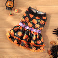 Halloween Pumpkin Lace Dress for Small and Medium Dogs, Pet Costume