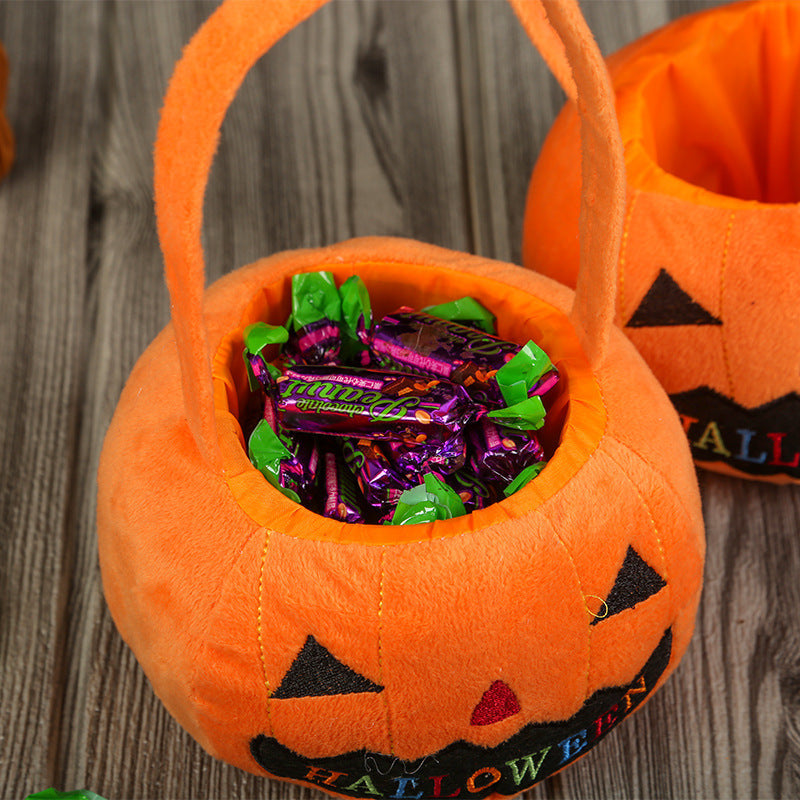 Halloween Pumpkin Treat Bags, Ghost Pattern Candy Bag for Trick or Treat