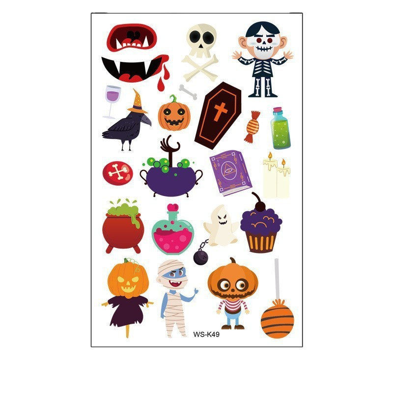 Halloween Glow in the Dark Temporary Tattoos, Waterproof Kids Cartoon Glow Stickers