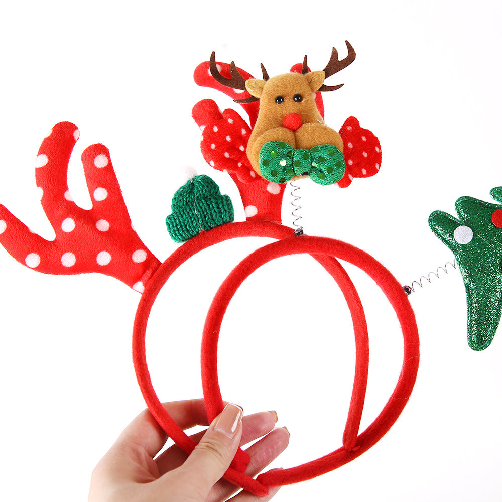 Reindeer Antler Star Headband, Christmas Plastic Hair Hoop for Kids Party Decorations