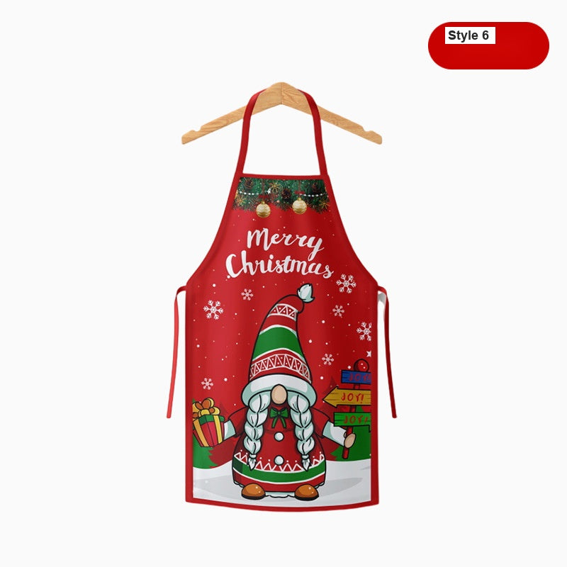 Christmas Santa Claus Apron, Festive Kitchen Cooking Apron for Holiday Baking and Party
