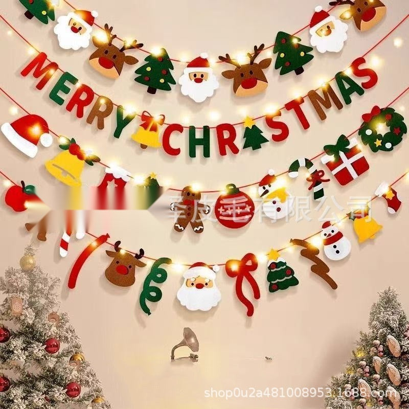 Custom Christmas Banner Pennant Flags, Personalized Holiday Party Bunting Decorations