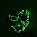Glowing Vampire Mask, Halloween Light Up Face Mask For Bar Party Rave Street Dance Celebrations