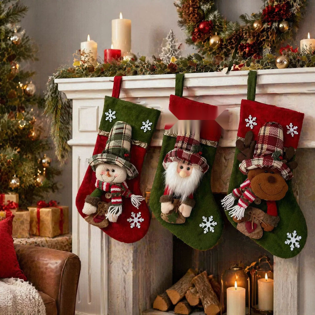 Christmas Stocking Gift Bags, Candy Sock Ornaments for Holiday Gift Giving Decorations