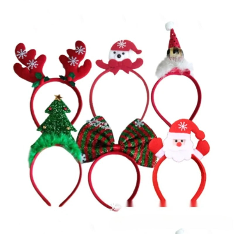 Christmas Hair Accessories Set, Santa Snowman Reindeer Headband Bow Snowflake Hair Clips for Holiday Party