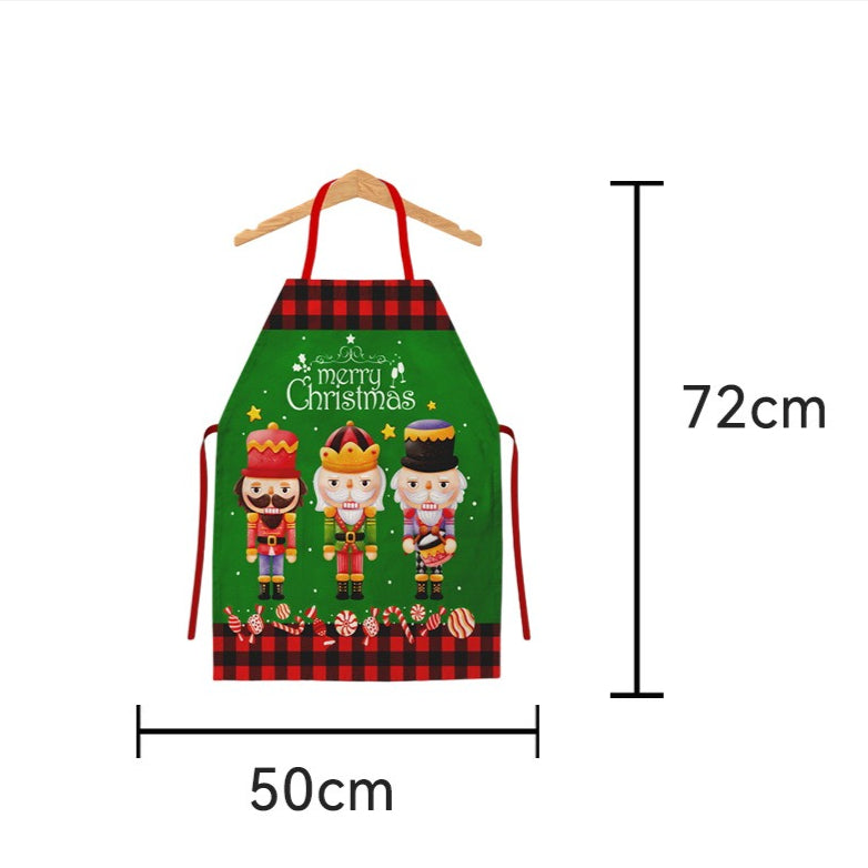 Christmas Santa Claus Apron, Festive Kitchen Cooking Apron for Holiday Baking and Party