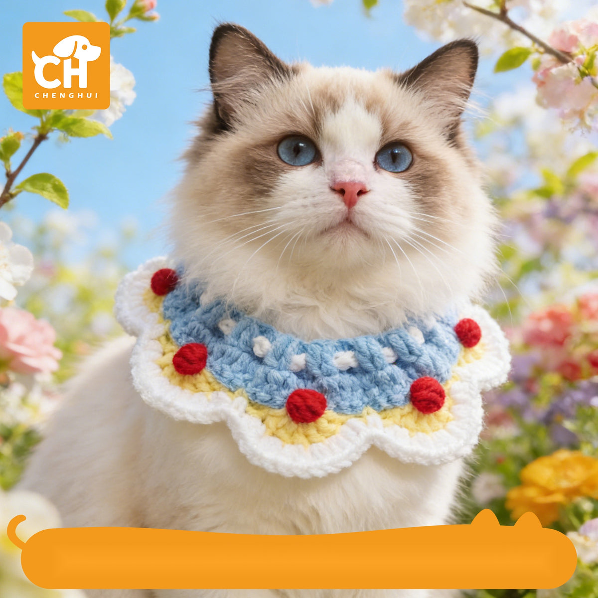Christmas Knitted Pet Snood Scarf Bib Cat Dog Winter Warm Holiday Pet Accessories