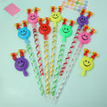 Kids Smiley Face Blowout Horns, Large Stretchy Cartoon Whistle Party Noise Makers For Festive Fun