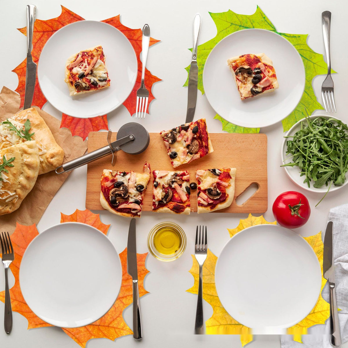 Thanksgiving Maple Leaf Party Paper Placemats, Disposable Table Mats for Baby Shower Birthday
