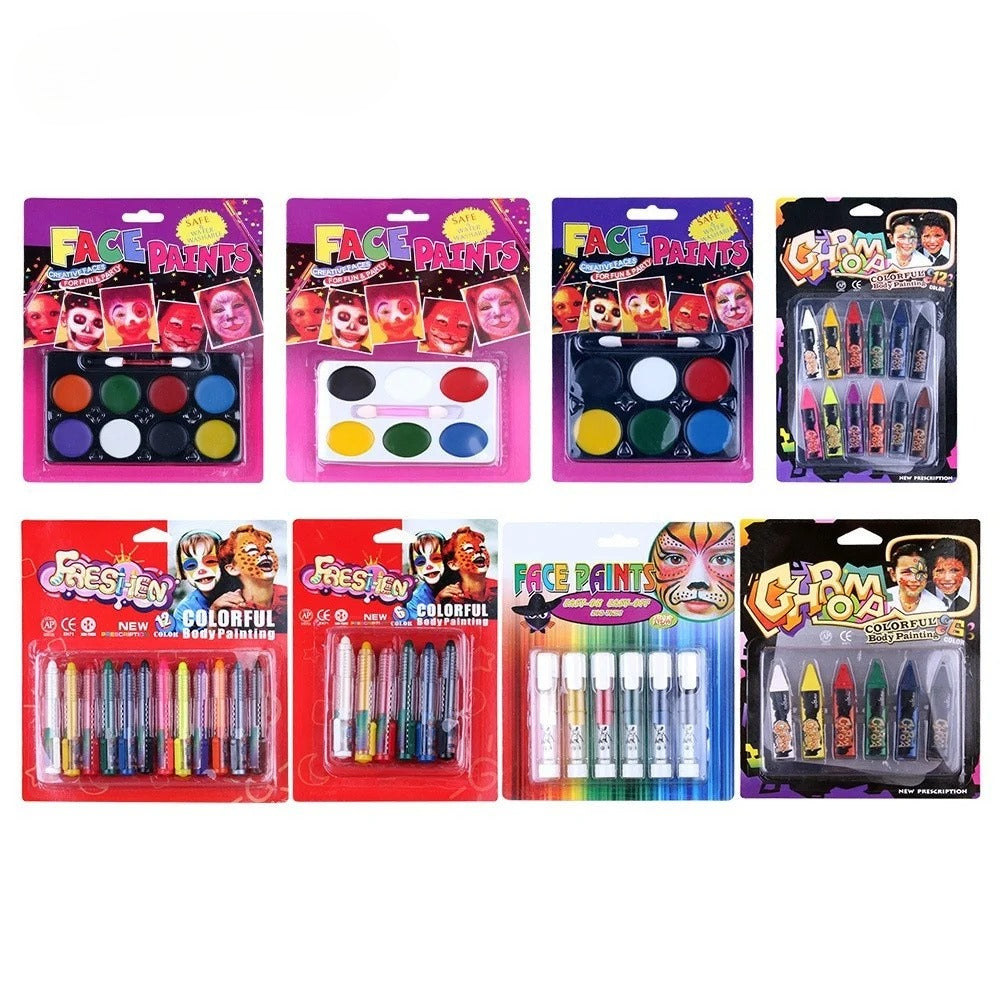 Halloween Face Paint 6 Colors Body Paint Kit Non Toxic Makeup Set for Costume Parties