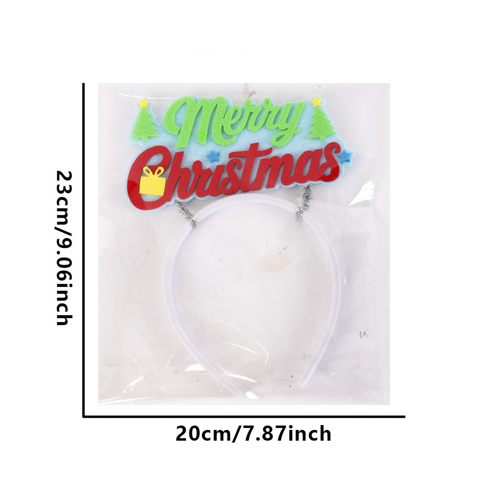Fluorescent Glowing Christmas Headband, Reindeer Antler Hair Hoop for Kids and Adults Holiday Party