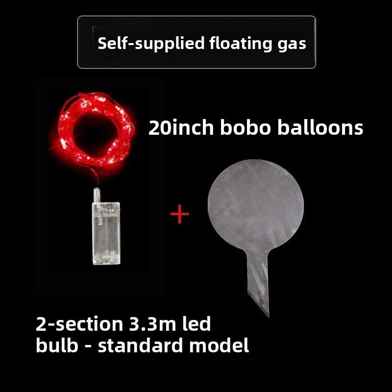 10 Pcs LED Bobo Balloons Glowing Floating Balloons Light Up Party Decor Battery Operated Set