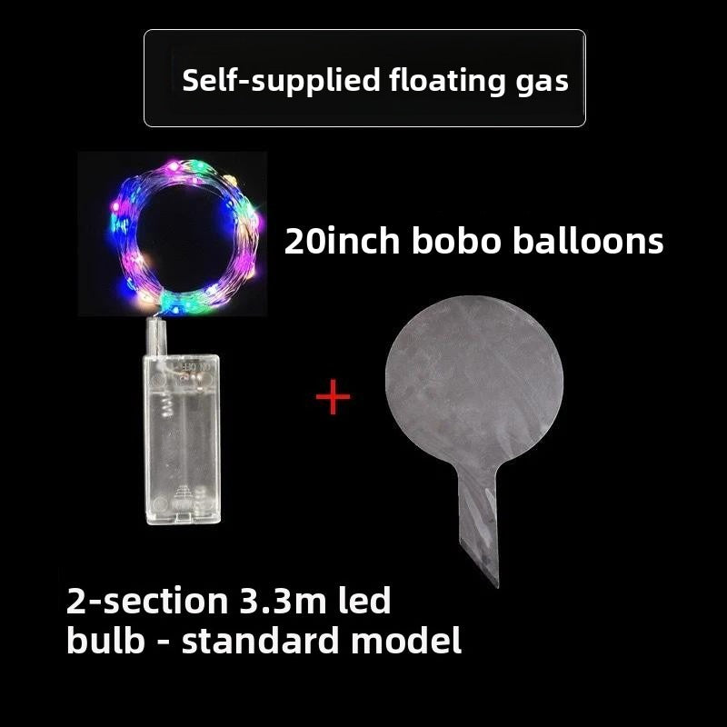 10 Pcs LED Bobo Balloons Glowing Floating Balloons Light Up Party Decor Battery Operated Set