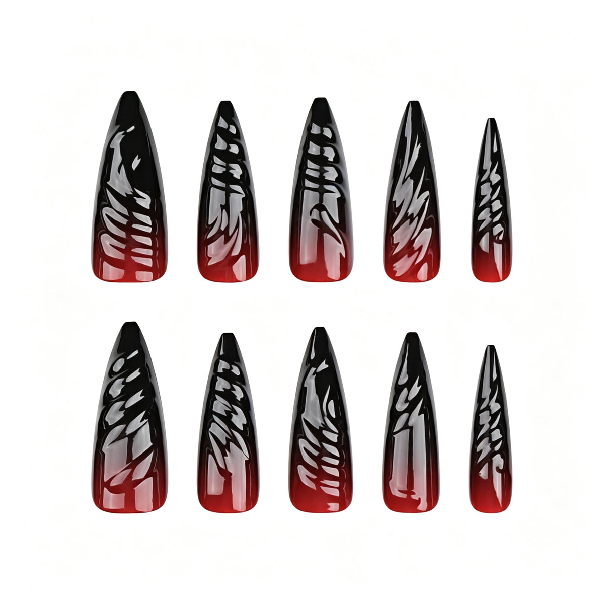 Halloween 3D Press On Nails, Spider Bat Long Blood Drip False Nails For Spooky Party Look