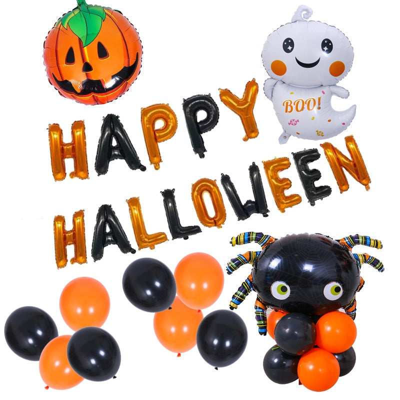 Halloween Foil Balloon Set, Aluminum Balloons For Mall School Store Halloween Decorations