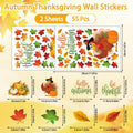 Thanksgiving Window Clings Pumpkin Maple Leaf Turkey Static No Residue Glass Stickers