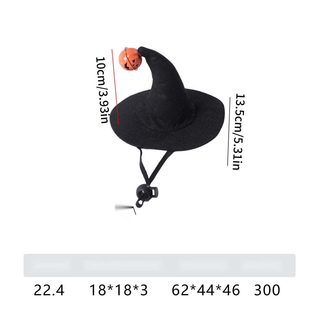 Halloween Pet Curved Horn Hat with Bell, Bow Decor for Dogs and Cats