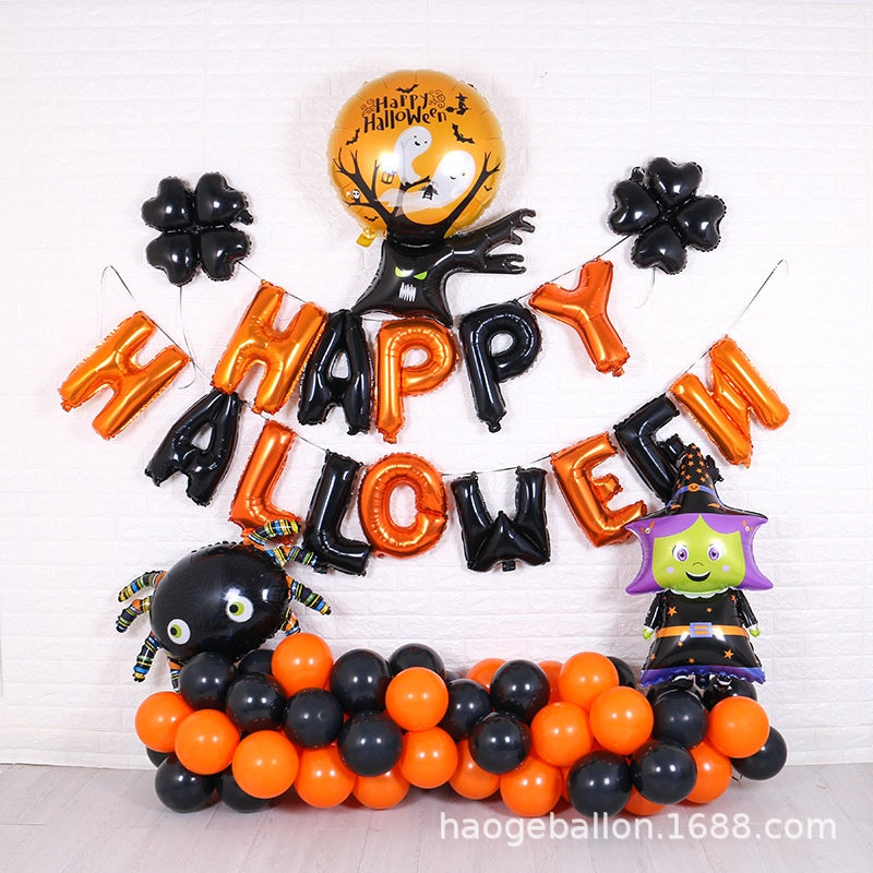 Halloween Foil Balloon Set, Aluminum Balloons For Mall School Store Halloween Decorations
