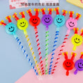Large Party Blowout Horns with Smiley Face, Funny Blow Out Whistle Toys for Kids Party Favors