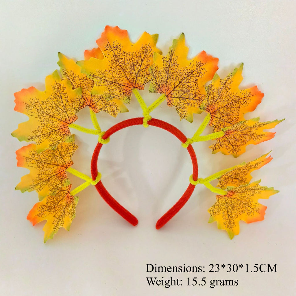 Fall Maple Leaf Headband Red Leaf Hair Accessory Harvest Festival Thanksgiving Party Headpiece