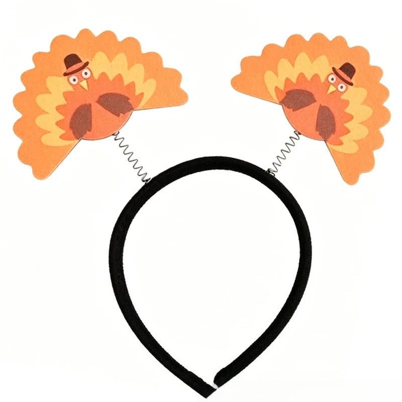 Thanksgiving Turkey Headband Drumstick Fan Tail Funny Cartoon Party Costume Prop