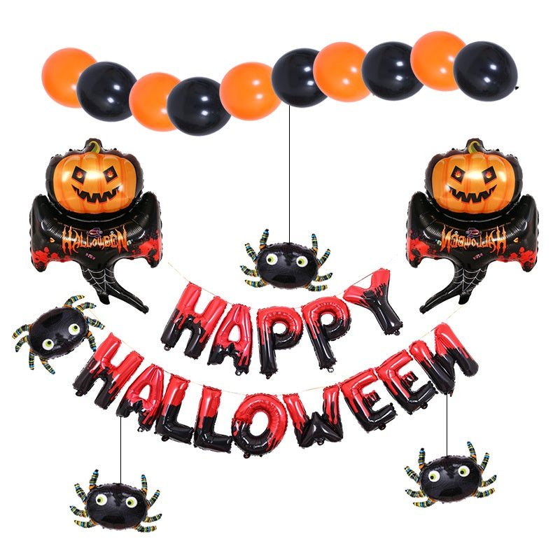 Halloween Foil Balloon Set, Aluminum Balloons For Mall School Store Halloween Decorations
