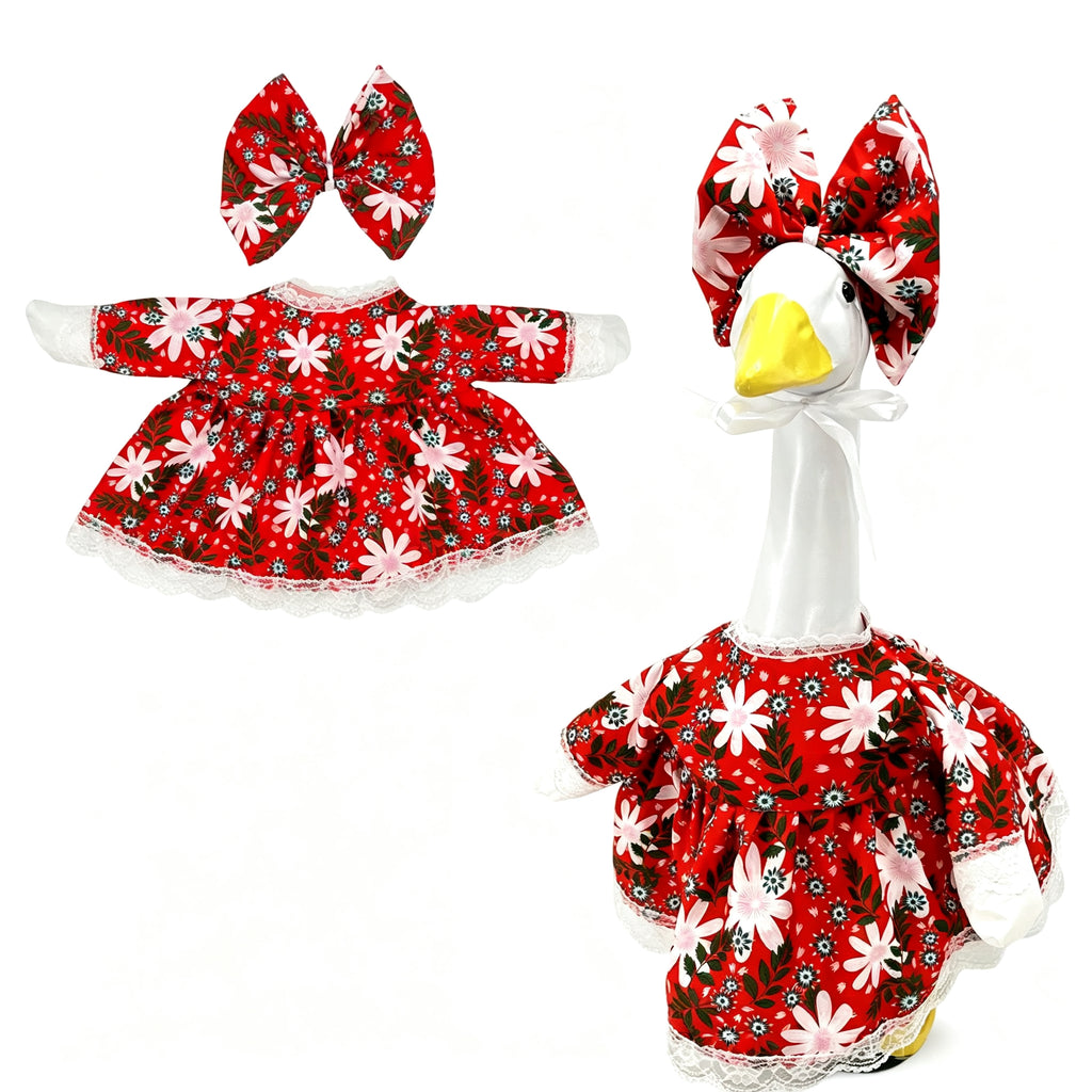 Christmas Goose Costume Holiday Lawn Decoration Party Porch Pet Goose Outfit