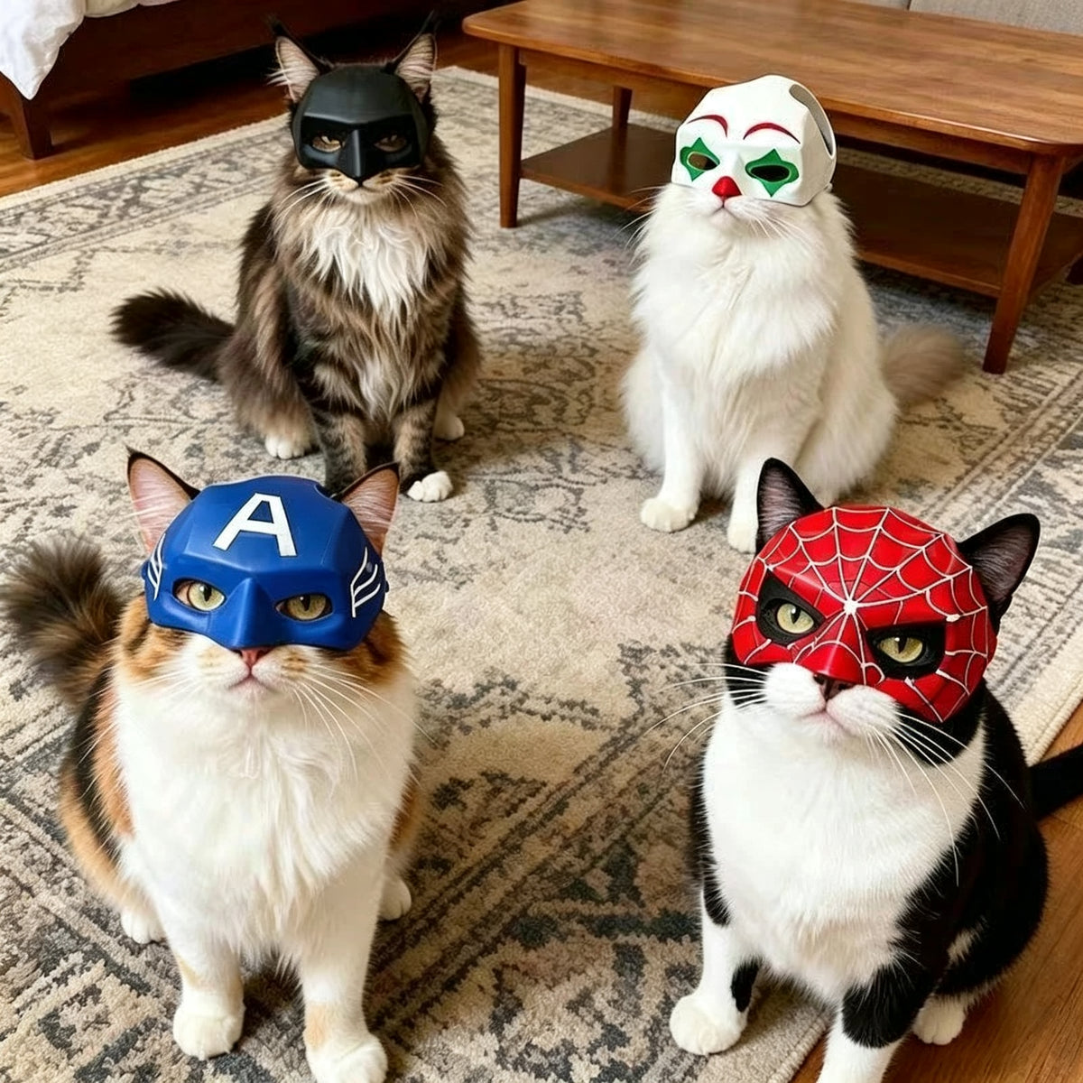 Superhero Face Mask Halloween Cosplay Head Cover Toy Helmet Pet Costume Party Accessory