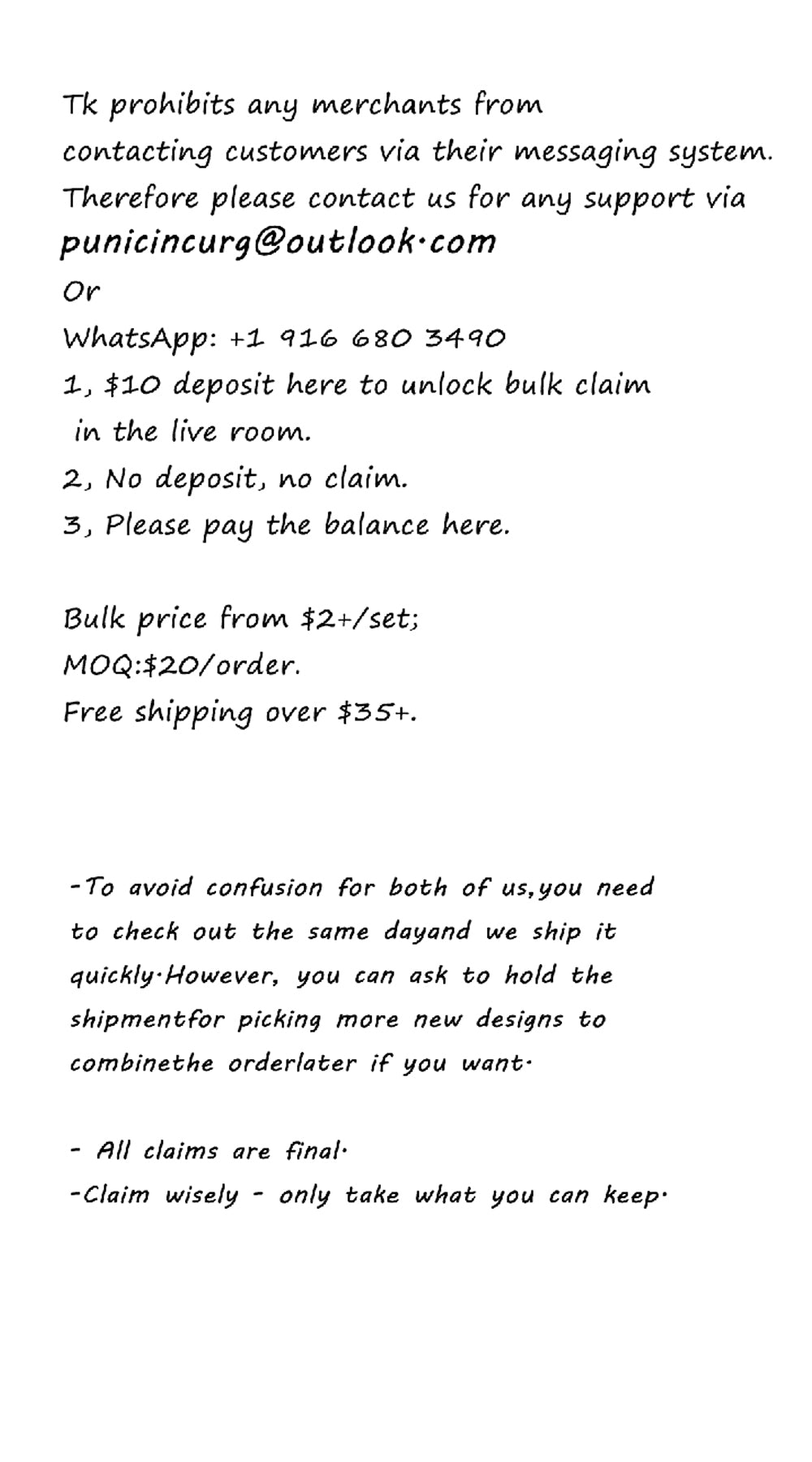 Tiktok live wholesale, please adjust the quantity to match the amount you should pay.