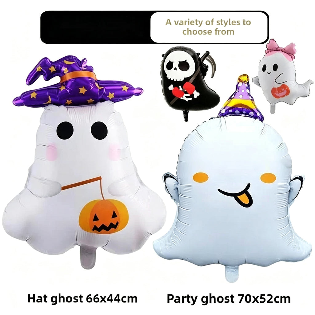 Large Ghost Foil Balloon Halloween Party Decorations Floating Hand Held Aluminum Balloon